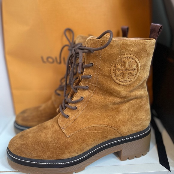 Combat boots Tory Burch. This earth-tone, all-suede size 8.5 would fit 9 - Picture 3 of 8